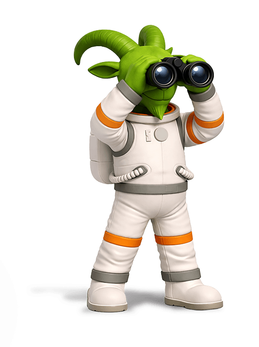 PromoGoat with Binoculars