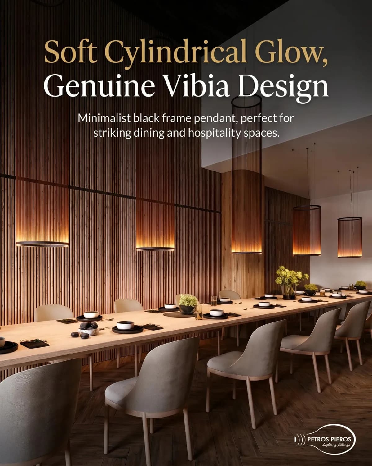 Static ad for the Vibia Array pendant by Petros Pieros Lighting, created with PromoGoat Ad Maker